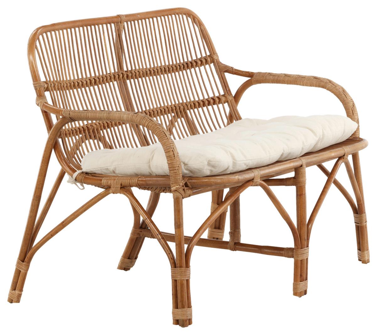 Loungesofa Nella Aus Holz - Naturfarben/Weiß, KONVENTIONELL, Holz (130/93/82cm) - Gardenson
