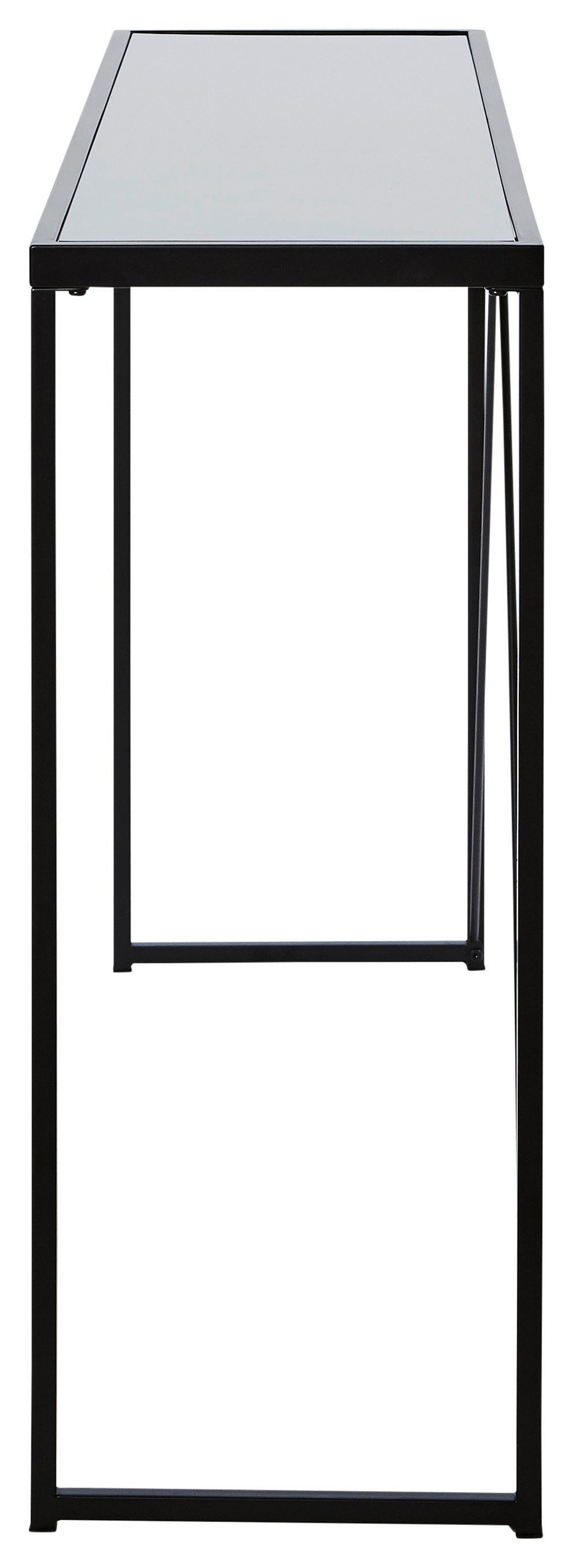 Konsolentisch Glam Console Schwarz B: 30 Cm - Schwarz, KONVENTIONELL, Glas/Metall (111/30/76cm) - Livetastic