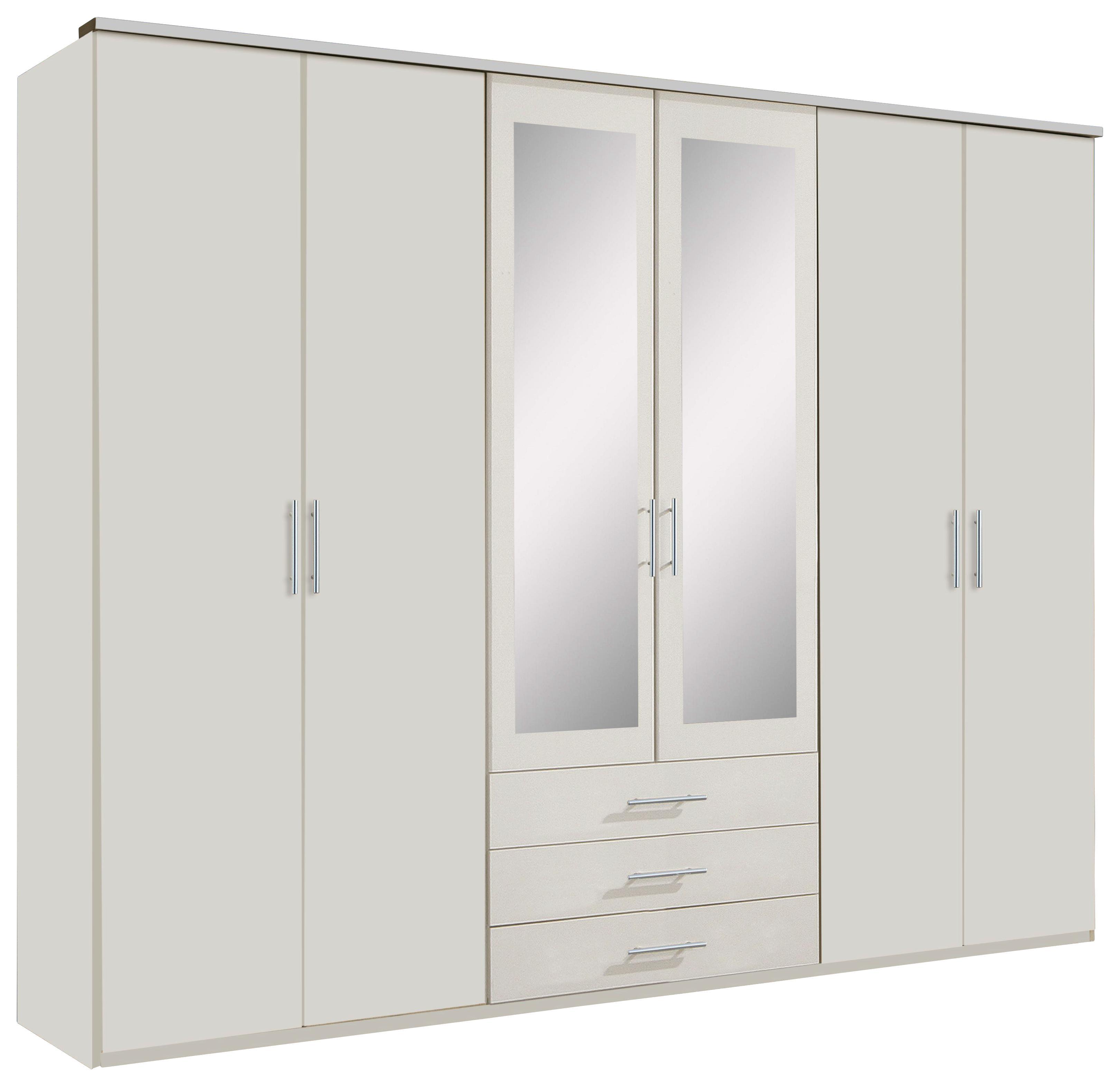 Kleiderschrank Ben B: Ca 270 cm Weiß - Weiß, KONVENTIONELL, Glas/Holzwerkstoff (270/210/58cm) - Carryhome