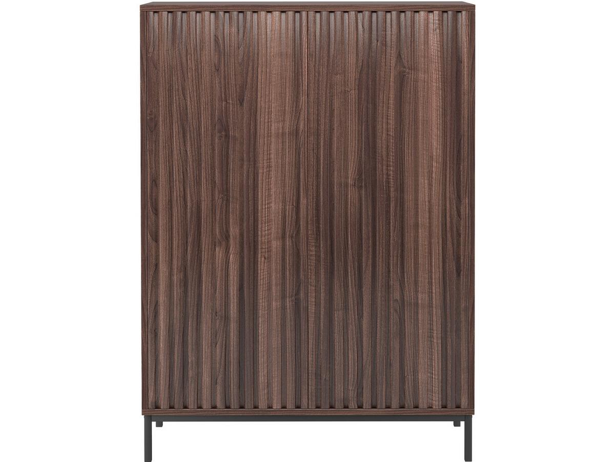 Highboard Celine Braun B: 80cm - Schwarz/Braun, Design, Holzwerkstoff/Metall (80/110/35cm) - MID.YOU