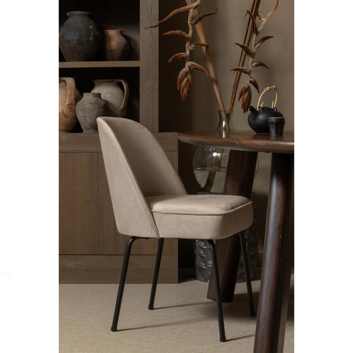 Stuhl-Set Vogue Khaki B: 50cm - Khaki/Schwarz, MODERN, Textil/Metall (50/83/57cm) - Livetastic