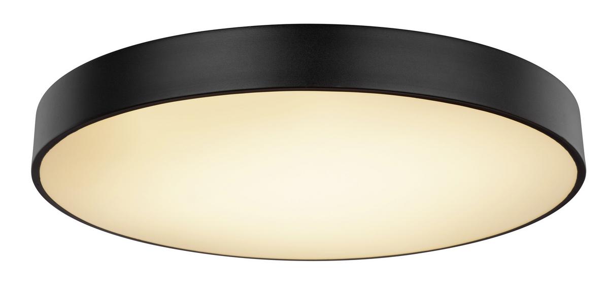 LED-Deckenleuchte Wiss Ø 60 cm mit Fernbedienung - Schwarz/Weiß, Basics, Kunststoff/Metall (60/10,5cm) - Globo