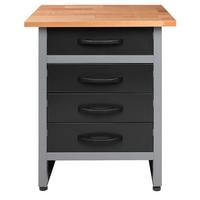 Werkbank Bernd Echtholz/stahl Anthrazit/grau/buche B: 60 Cm - Anthrazit/Grau, Basics, Holz/Metall (60/85/60cm)