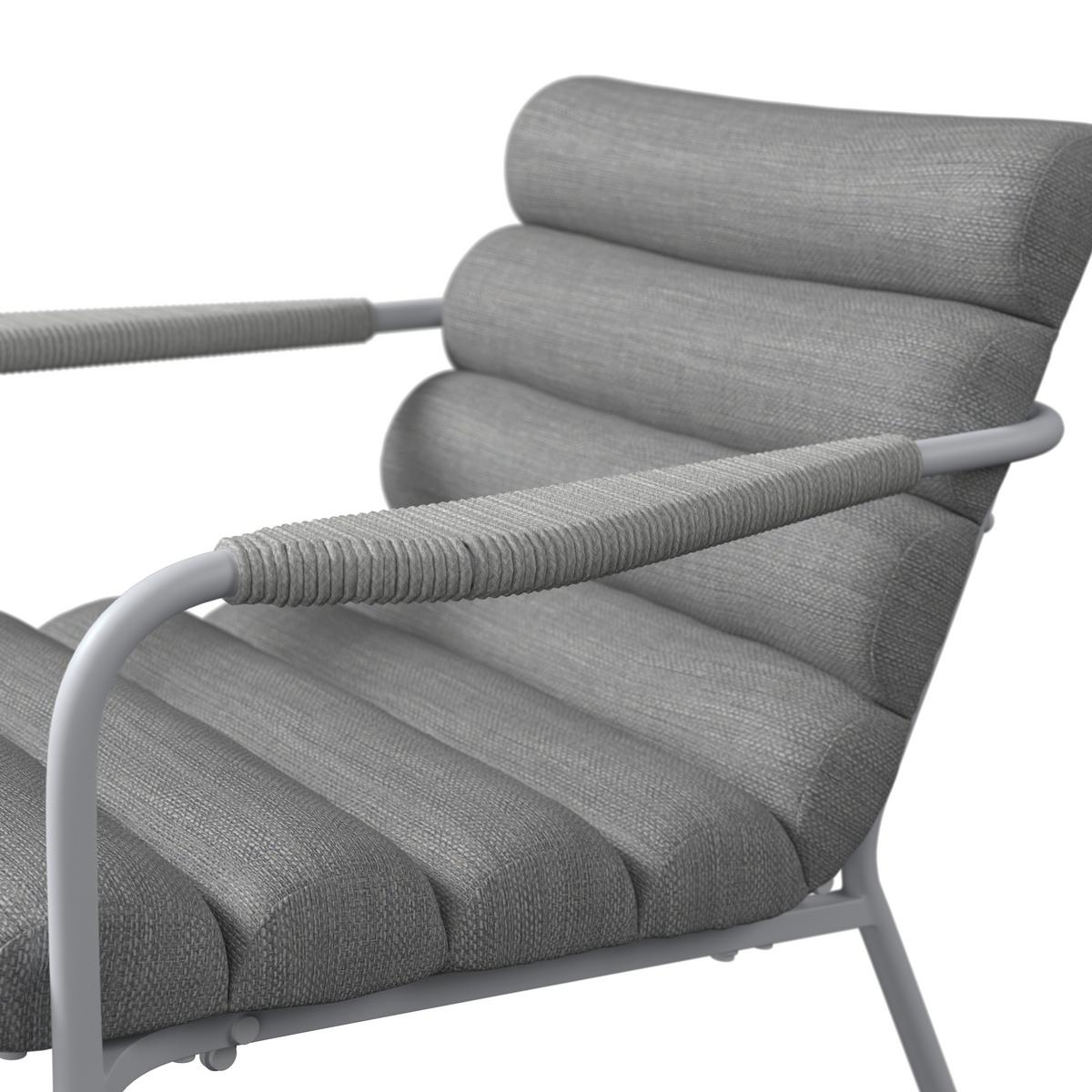 LOUNGEGARNITUR VISBY - Hellgrau/Weiß, MODERN, Textil/Metall (138/73/82.5cm) - Beldano