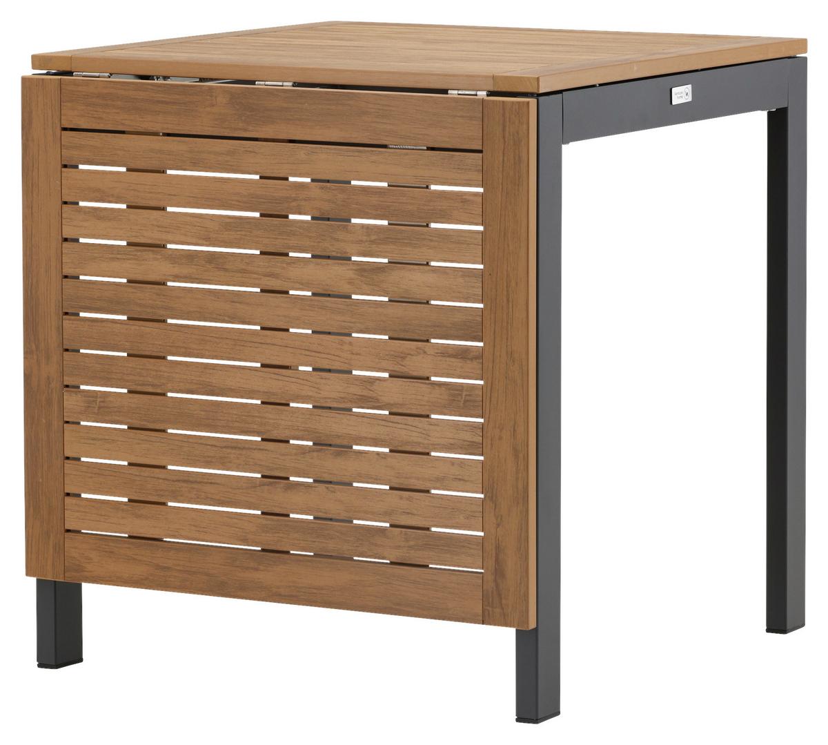 Balkontisch Diego - Schwarz/Braun, KONVENTIONELL, Holz/Metall (70/70/75cm) - Gardenson