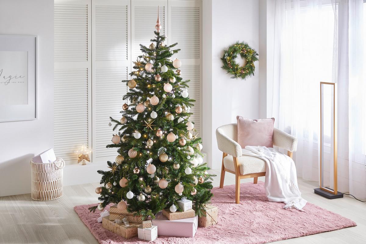 Baňky na vánoční stromeček Noel, Ø: 6cm, 15 ks/bal. - růžová, Basics, sklo (6cm) - Modern Living