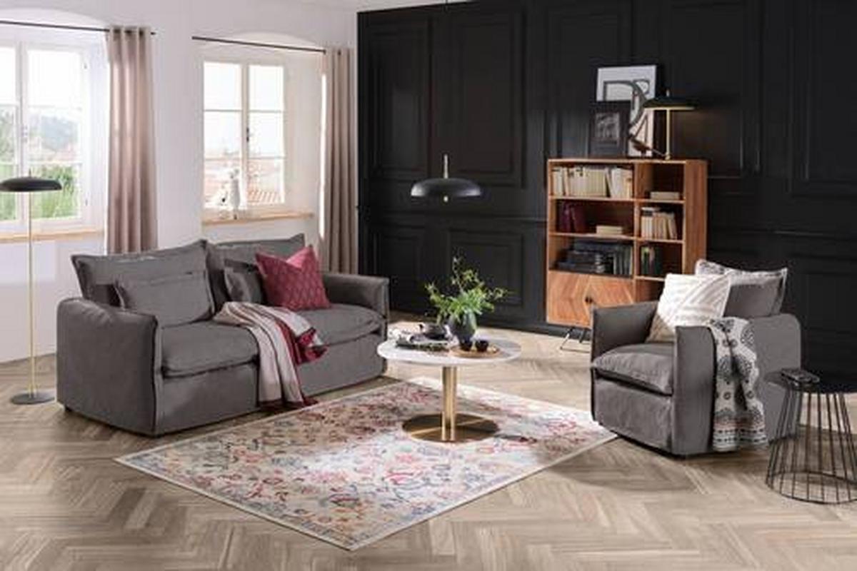 Sessel Toscana - Schwarz/Grau, Trend, Textil (120/82/98cm) - Livetastic