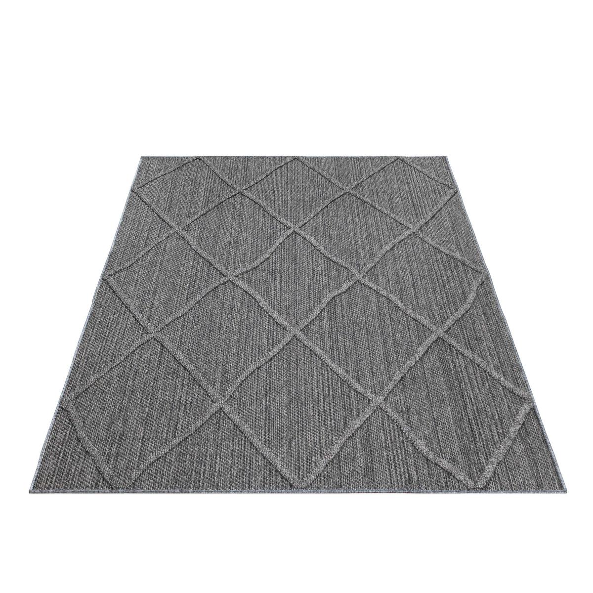 Outdoorteppich Patara - Grau, Design, Textil (120/170cm) - Novel