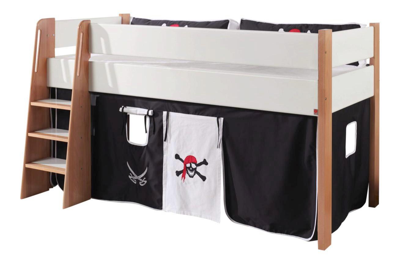 Spielvorhang 3-teilig Schwarz/ Weiß - Schwarz/Weiß, Design, Textil