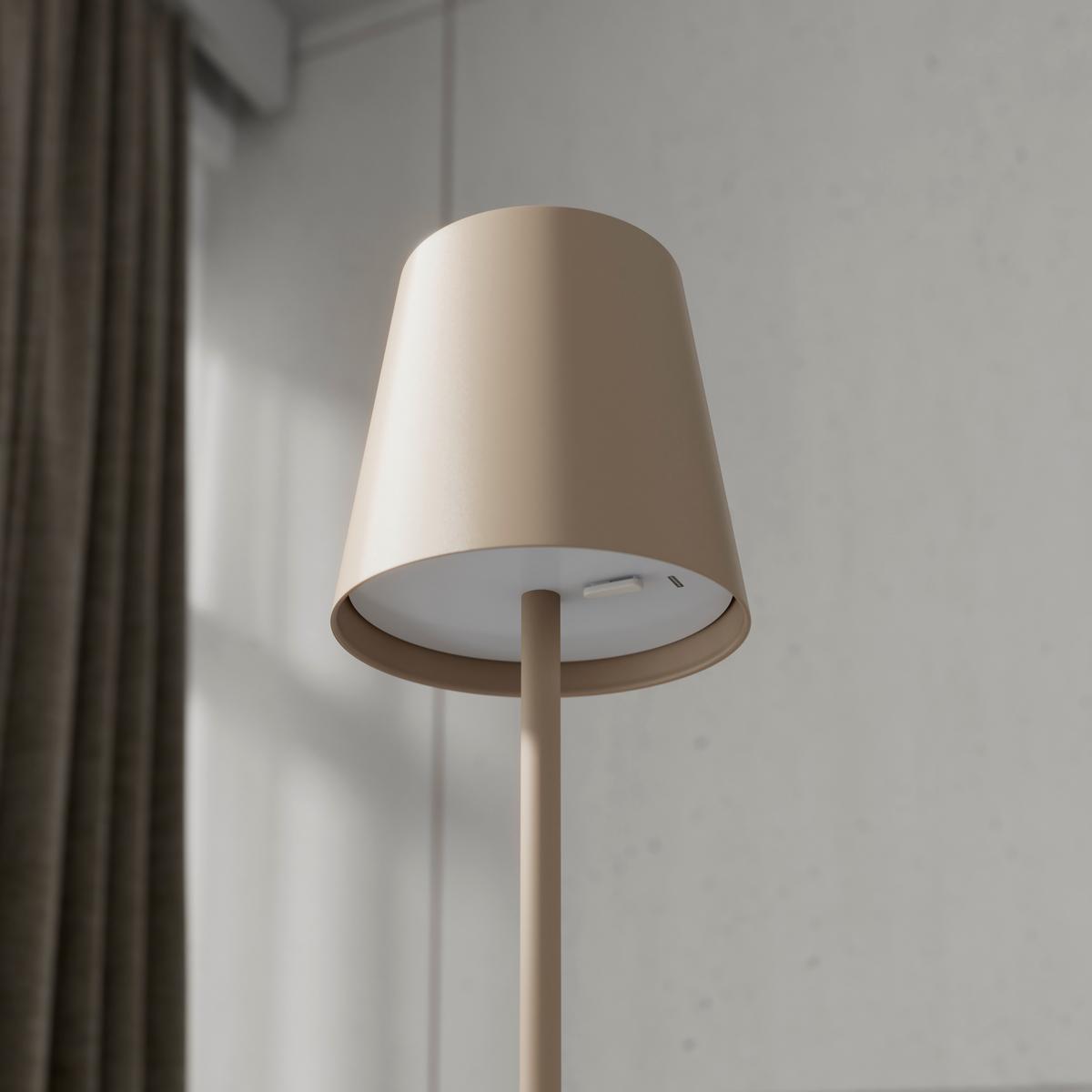LED-STEHLEUCHTE LILIANA - Sandfarben/Weiß, MODERN, Kunststoff/Metall (22/130cm) - Luca Bessoni