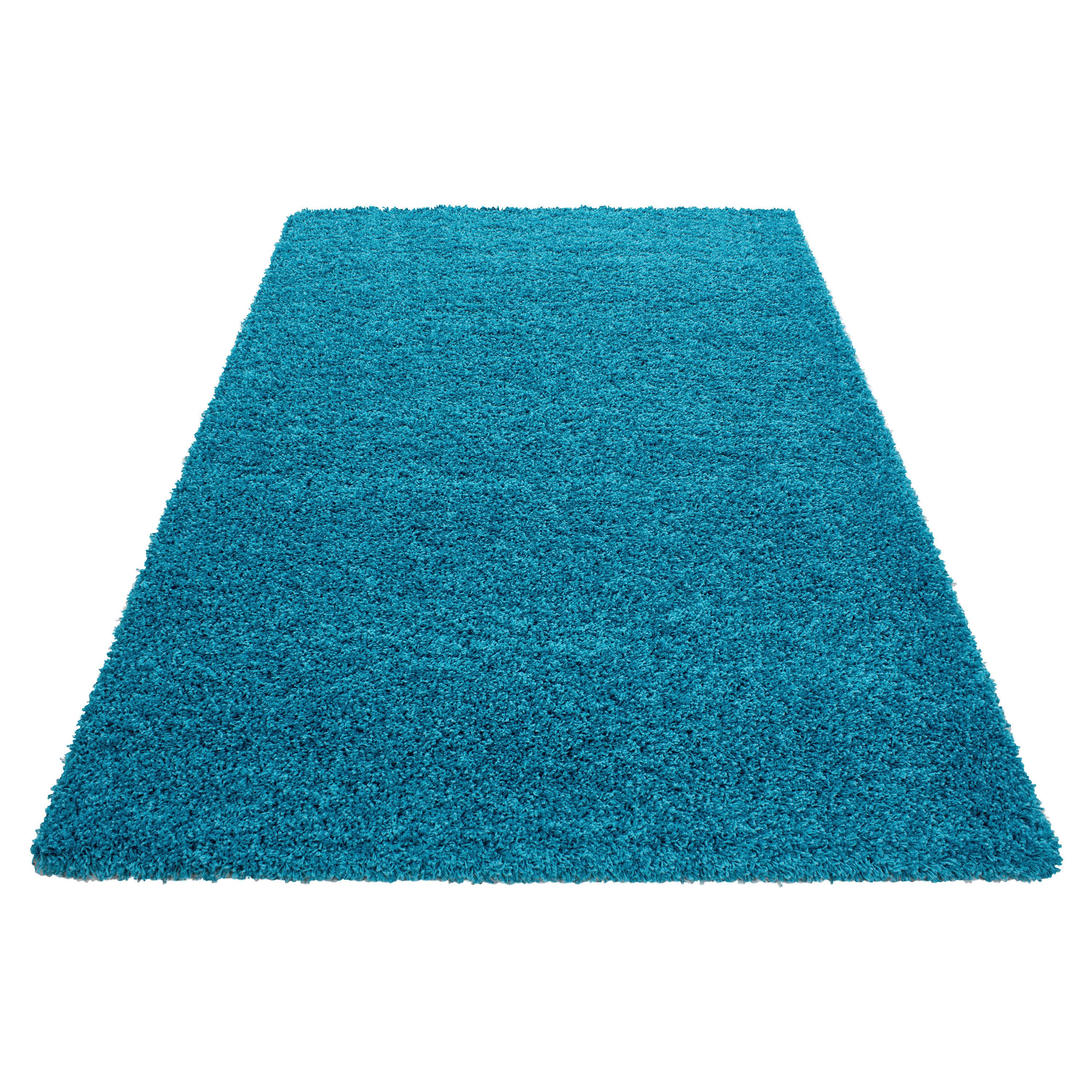 Hochflor Teppich Türkis Life 120x170 Cm - Türkis, KONVENTIONELL, Textil (120/170cm)