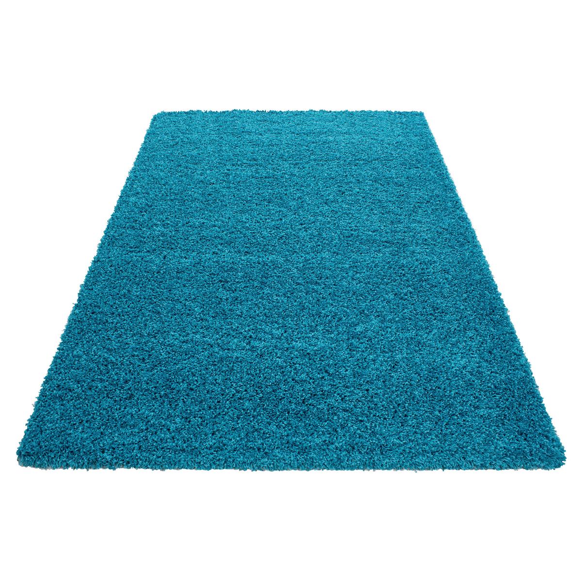 Hochflor Teppich Türkis Dream 160x230 cm - Türkis, KONVENTIONELL, Textil (160/230cm) - Novel