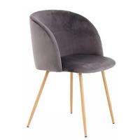 Schalenstuhl Celina Grau Gepolstert 2er-Set - Grau, Design, Kunststoff/Metall (54/84/56cm) - Kayoom