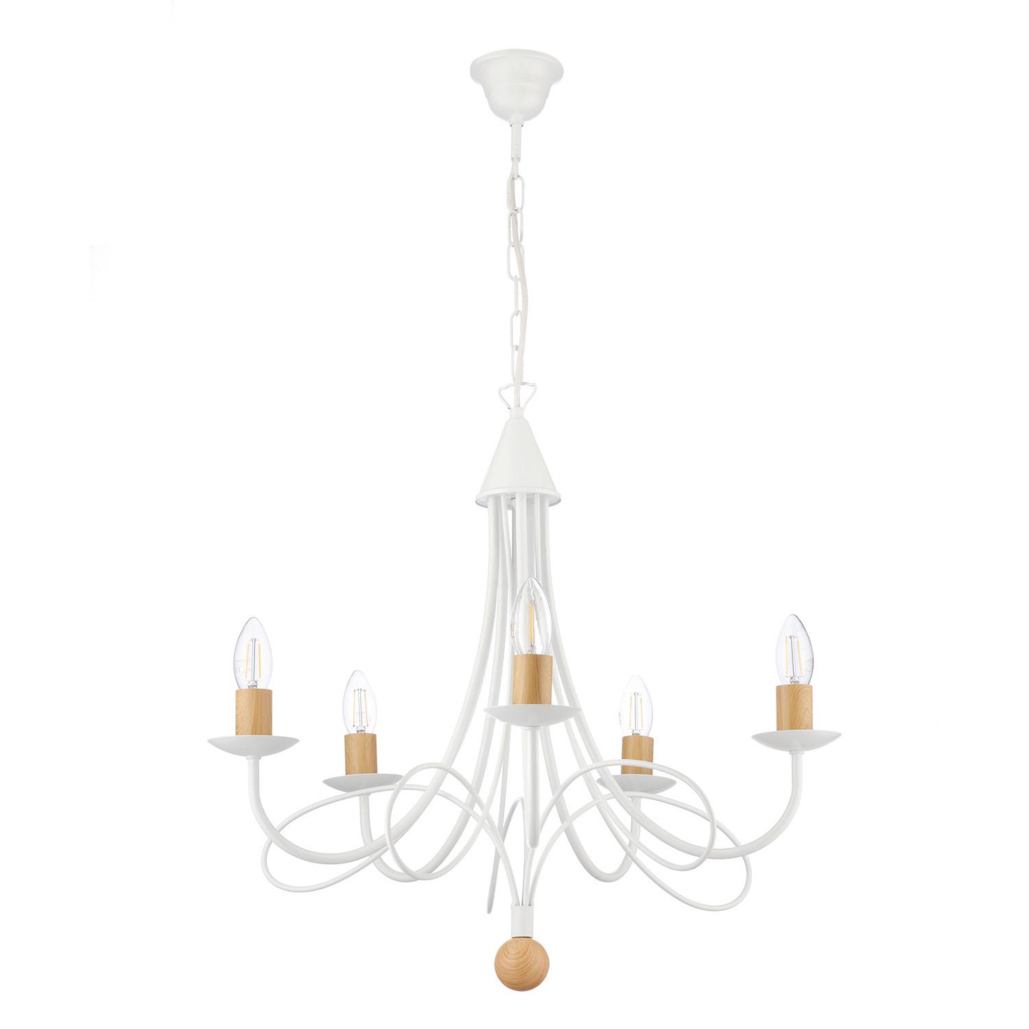 Kronleuchter Milvia Braun Weiß L: 60 cm