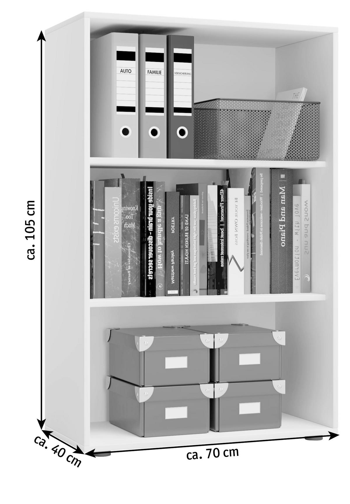 Aktenregal Lona XL Buche Dekor B: 70 cm - Buchefarben/Schwarz, Basics, Holzwerkstoff (70/105/37cm) - MID.YOU