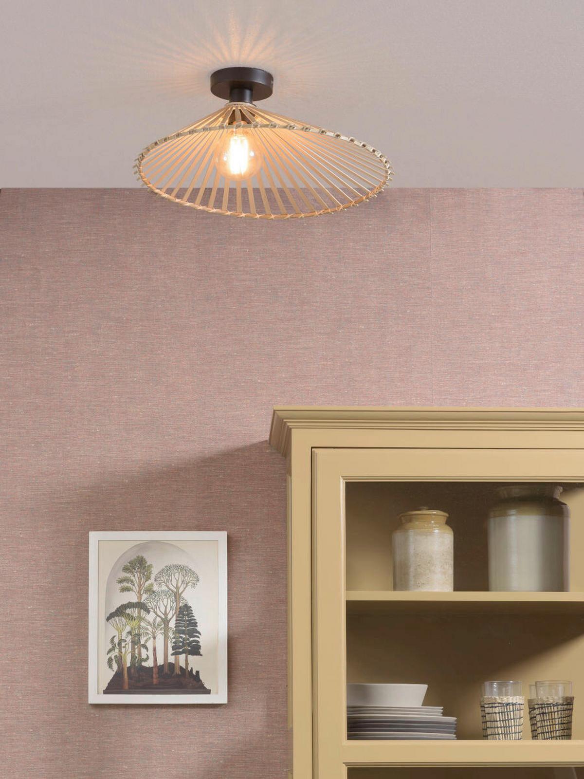 Deckenleuchte Bromo/C50/N - Naturfarben, Trend, Holz (50/15cm) - Good & Mojo