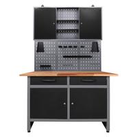 Werkbank-set Werner Echtholz/stahl B: 120 Cm - Anthrazit/Grau, Basics, Holz/Metall (120/205/60cm)