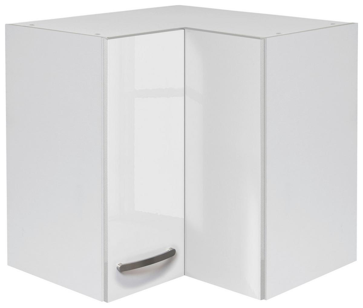 Eckoberschrank Alba B: 60 Cm Weiß 2 Drehtüren - Weiß Hochglanz/Weiß, MODERN, Holzwerkstoff (60/54,8/32cm)