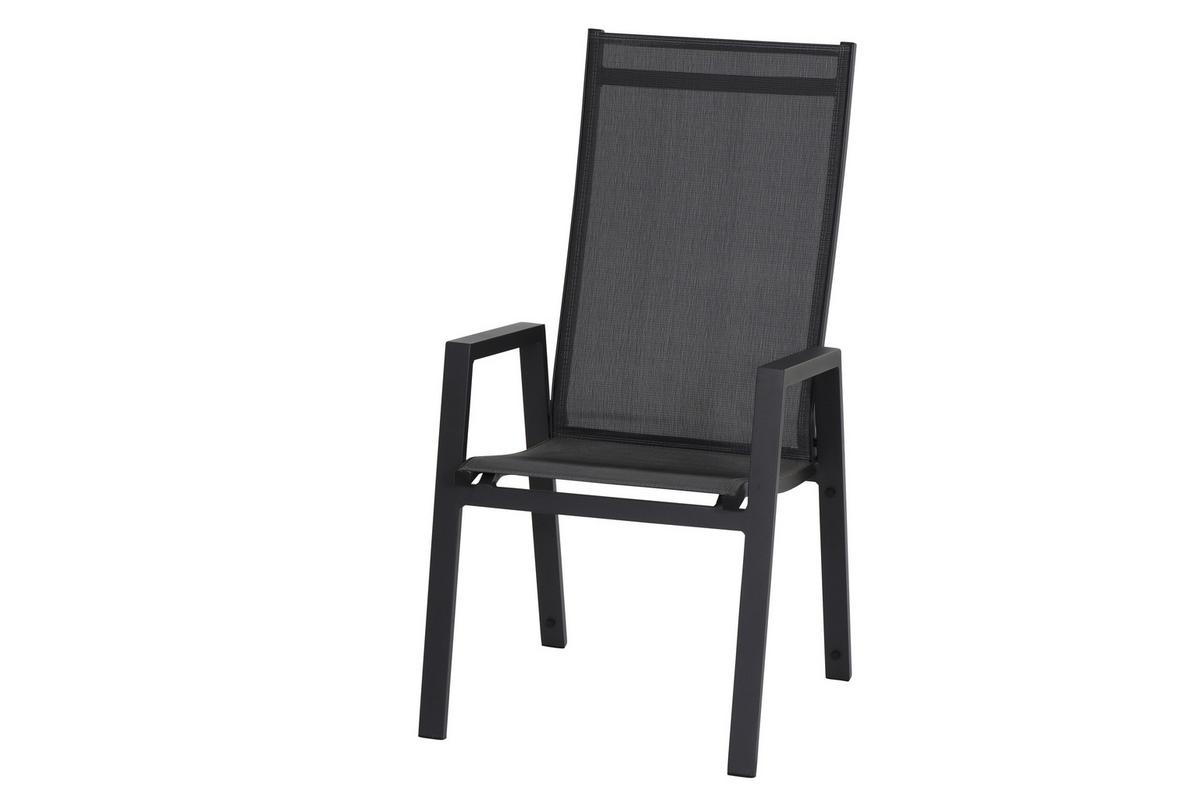 Gartensessel Stapelbar Metall/kunststoff - Anthrazit, KONVENTIONELL, Kunststoff/Metall (60/111,5/74cm) - Siena Garden