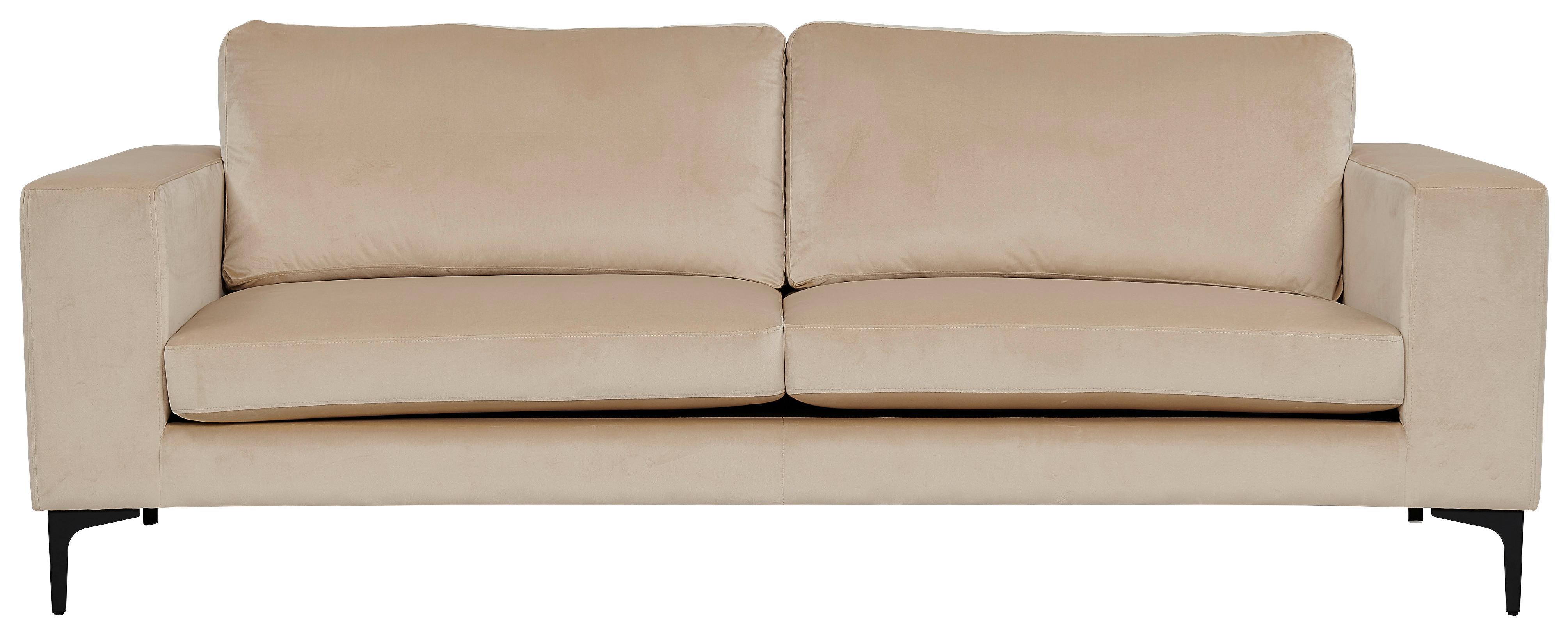 2-Sitzer-Sofa Bolero - Beige/Schwarz, Design, Kunststoff/Textil (215/84/88cm) - Livetastic