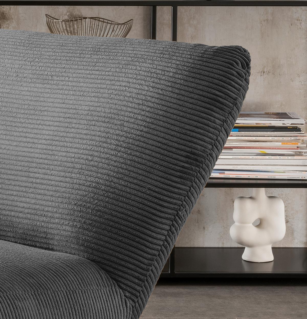 Xxl-sessel Cremallo Grau Wippfunktion, Drehbar, B: 95cm - Schwarz/Grau, Trend, Textil (95/77/94cm) - Livetastic
