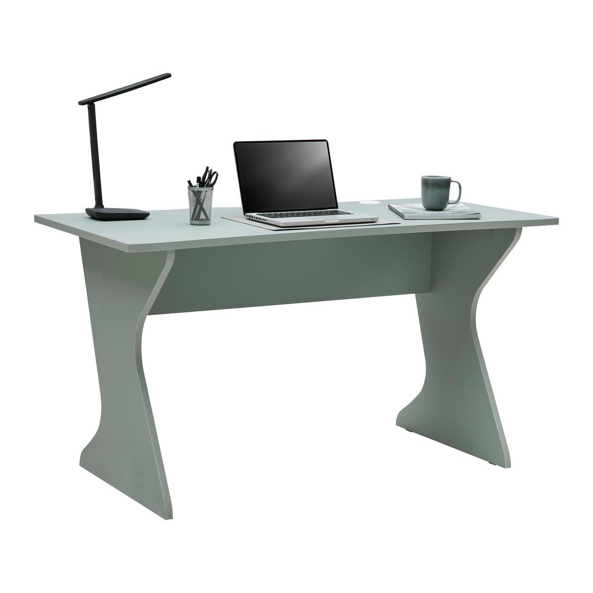 Písací stôl UTAPAU - šalviovozelená, Modern, kompozitné drevo (140/76,2/65cm) - Mömax