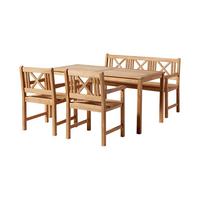 Gartentischgruppe Rosenborg 5tlg., Natur - Teakfarben, Natur, Holz (165/89/130cm) - Gardenson