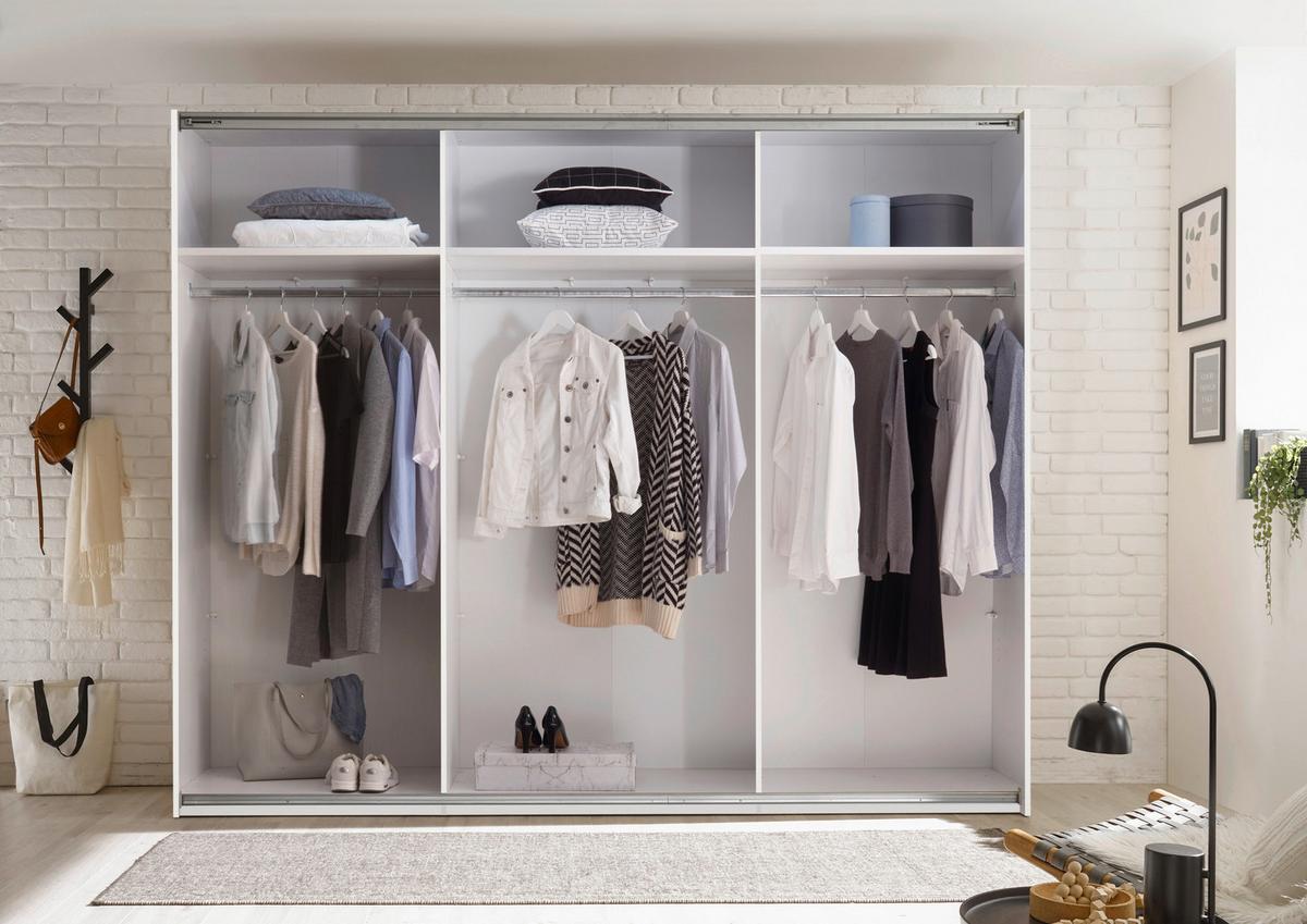 Schwebetürenschrank Daria Leo Ohne Passepartout, B: 270,1 Cm - Eichefarben/Weiß, MODERN, Holzwerkstoff (270,1/225,5/59,6cm) - MID.YOU