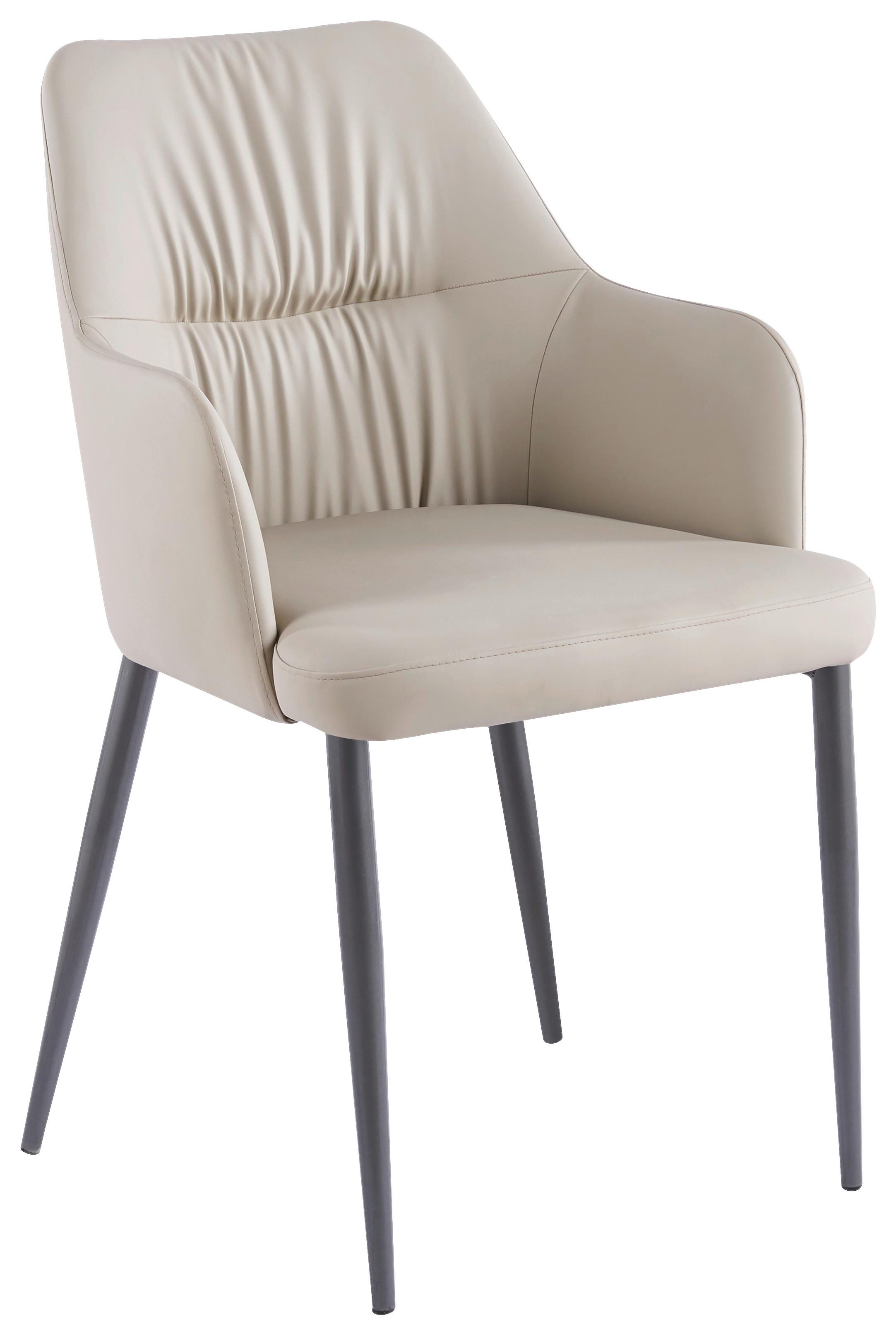 SADA ŽIDLÍ S PODRUČKAMI MERIT 125 - černá/šedohnědá, Moderní, kov/textil (55/88/64cm) - MID.YOU