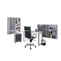 Büro Office Edition Grau/anthrazit Hochglanz - Anthrazit Hochglanz/Grau, MODERN, Holzwerkstoff/Metall - MID.YOU
