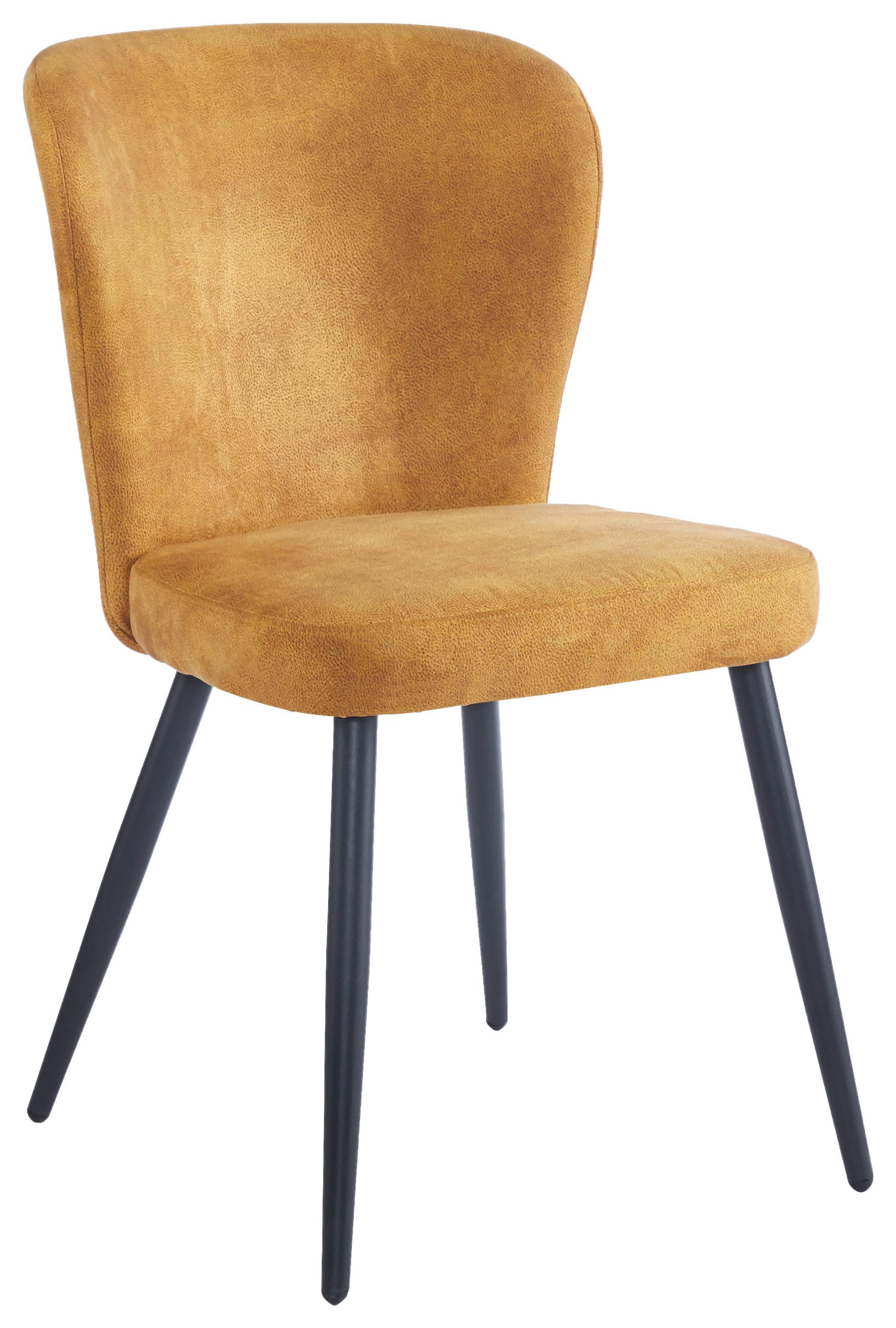 Židle Lynn, žlůtá - černá/žlutá, Moderní, kov/textil (51/86/65cm) - Mömax