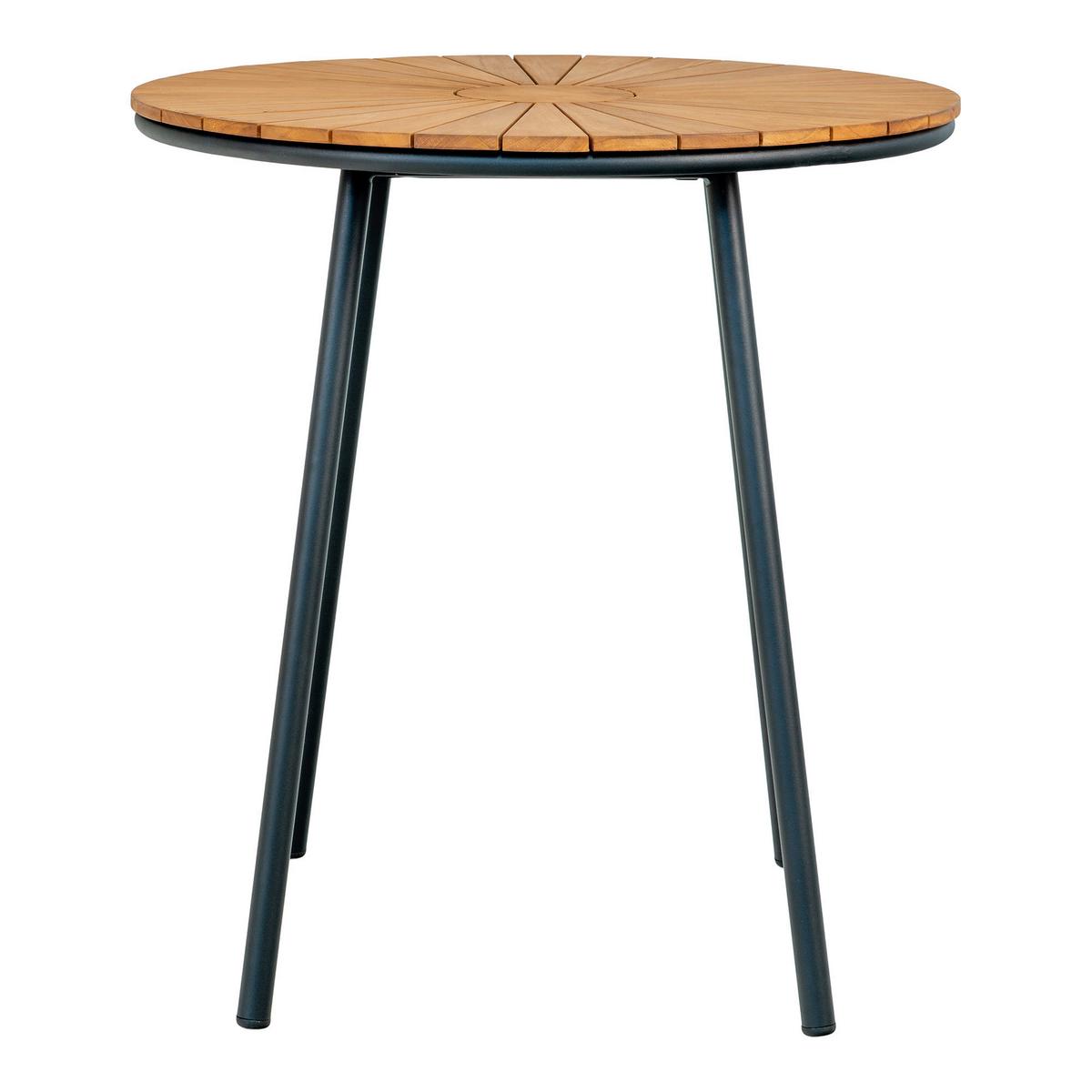 Beistelltisch Cleveland Teakfarben B: 70 Cm - Schwarz/Teakfarben, Basics, Holz/Metall (70/70/74cm)