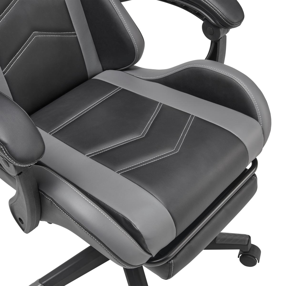Gamingstuhl Miami - Schwarz/Grau, LIFESTYLE, Kunststoff/Textil (64/124-134/70cm) - MID.YOU