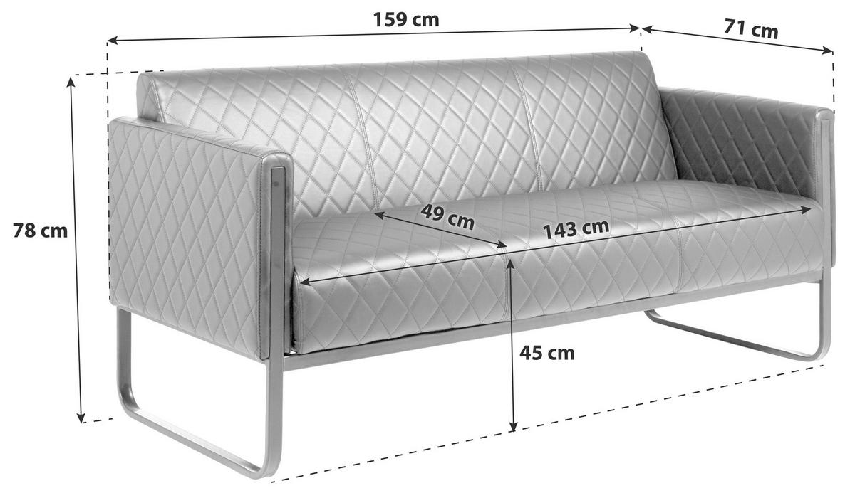 3-Sitzer-Sofa Aruba Black Schwarz - Schwarz, MODERN, Textil (159/78/71cm) - MID.YOU