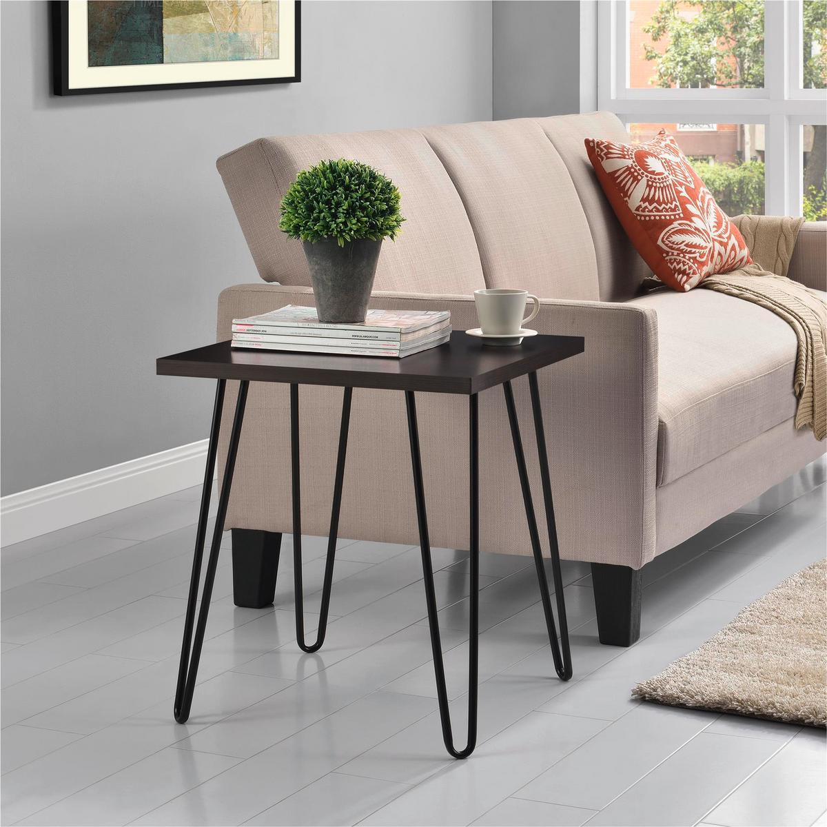 Beistelltisch Owen Braun B: 49 cm - Schwarz/Braun, Design, Papier/Holzwerkstoff (49/49/55cm) - MID.YOU