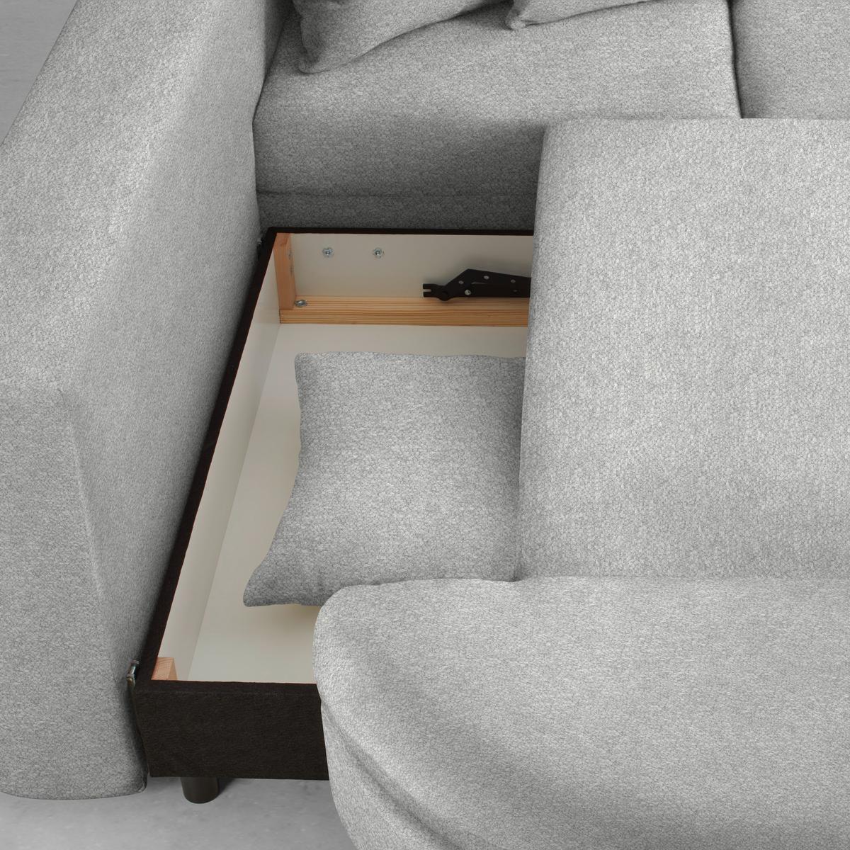 Rohová sedačka AXEL, levá, světle šedá tkanina - černá/světle šedá, Moderní, kov/textil (250/291cm) - Mömax