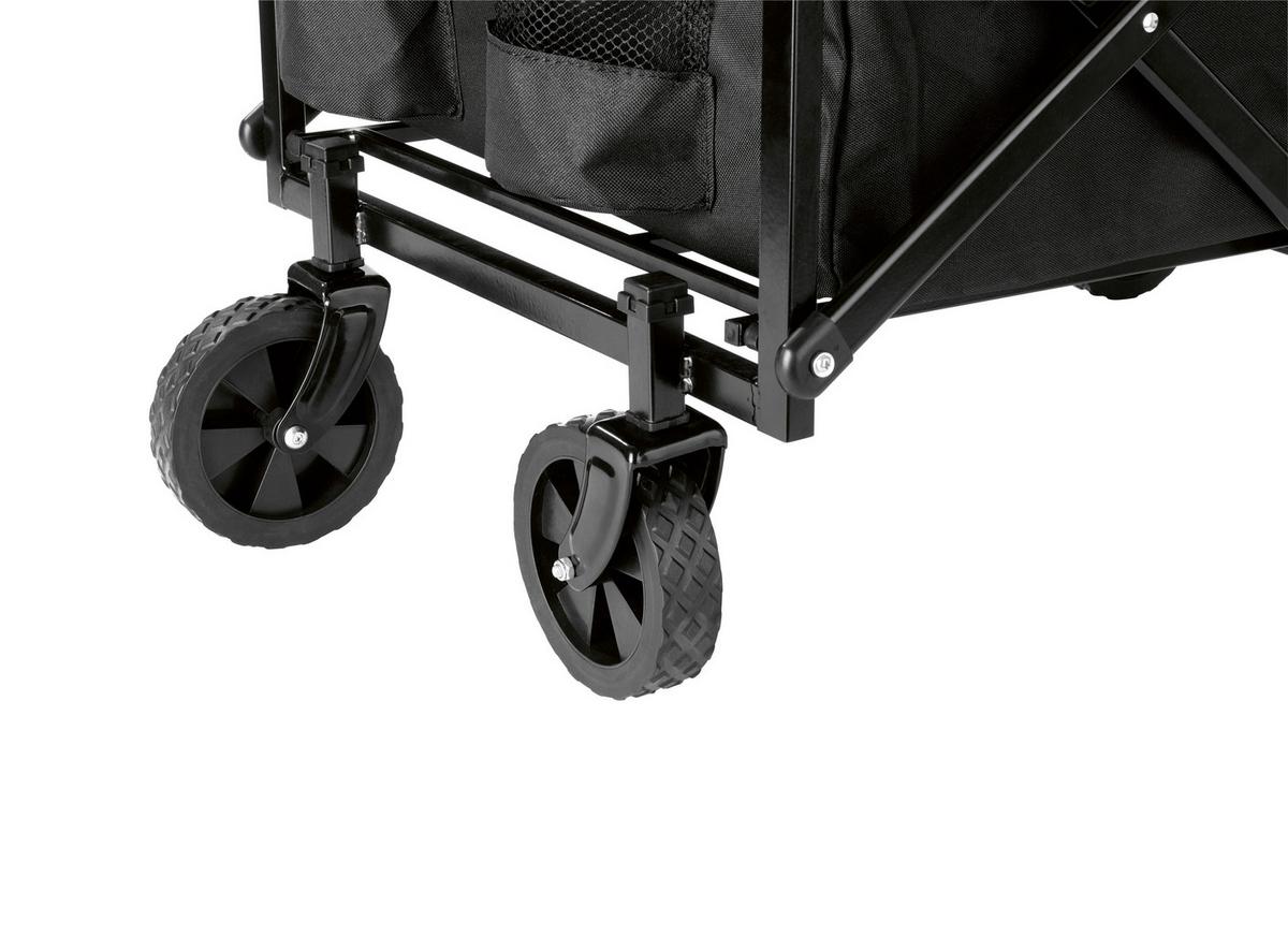 Bollerwagen Praktik Schwarz Max. 80 Kg mit Staufächern - Schwarz, MODERN, Kunststoff/Metall (67/16,5/50,5cm) - TV - Unser Original