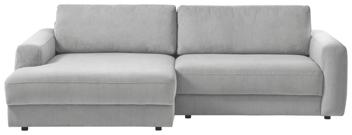 Ecksofa Bourbon - Schwarz/Grau, MODERN, Textil (176/250cm) - Trendmanufaktur