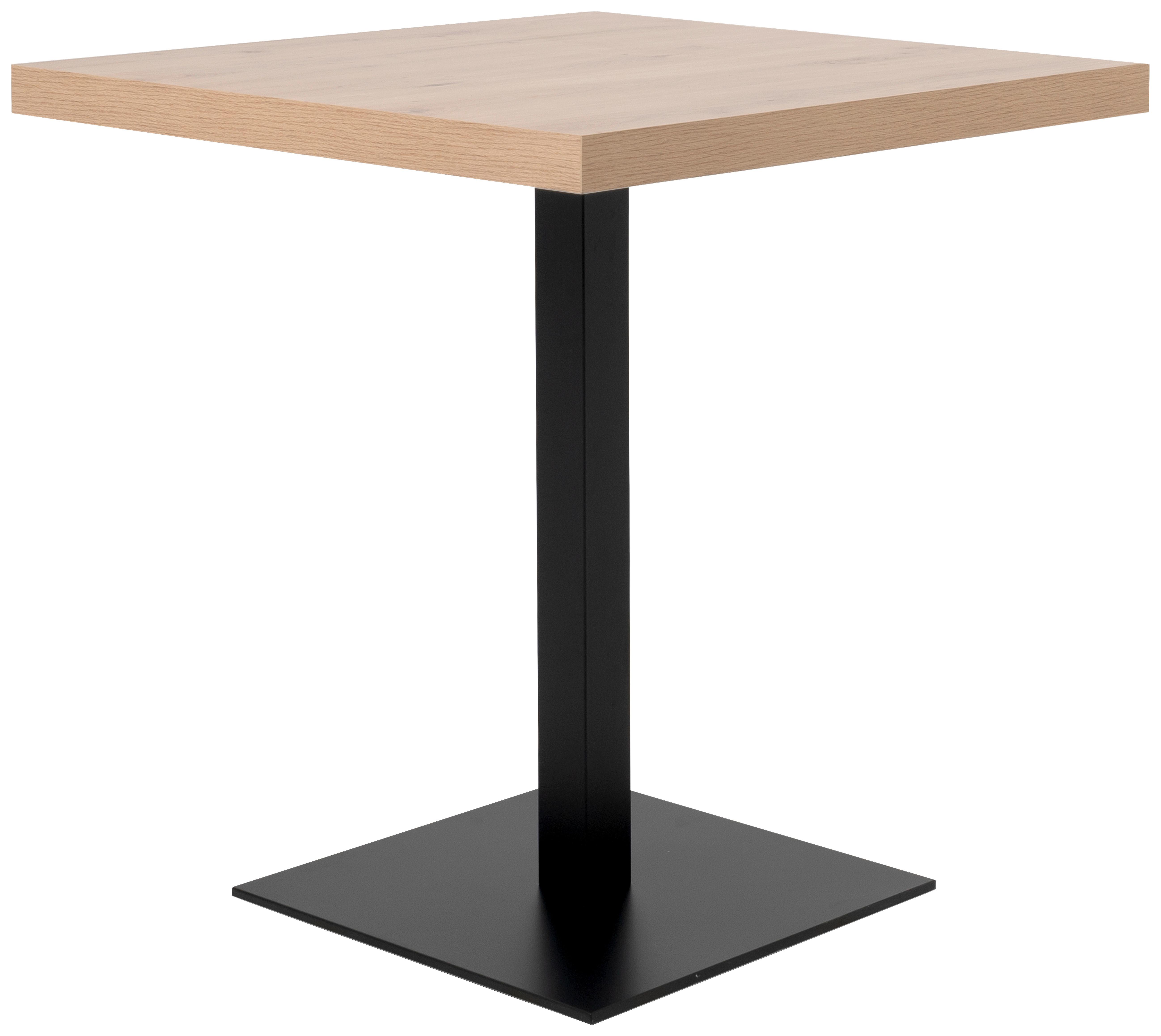 Esstisch Quadrato 70x70 cm Eiche Artisan Dekor/Schwarz - Schwarz/Eiche Artisan, Design, Holzwerkstoff/Metall (70/70/75cm) - MID.YOU