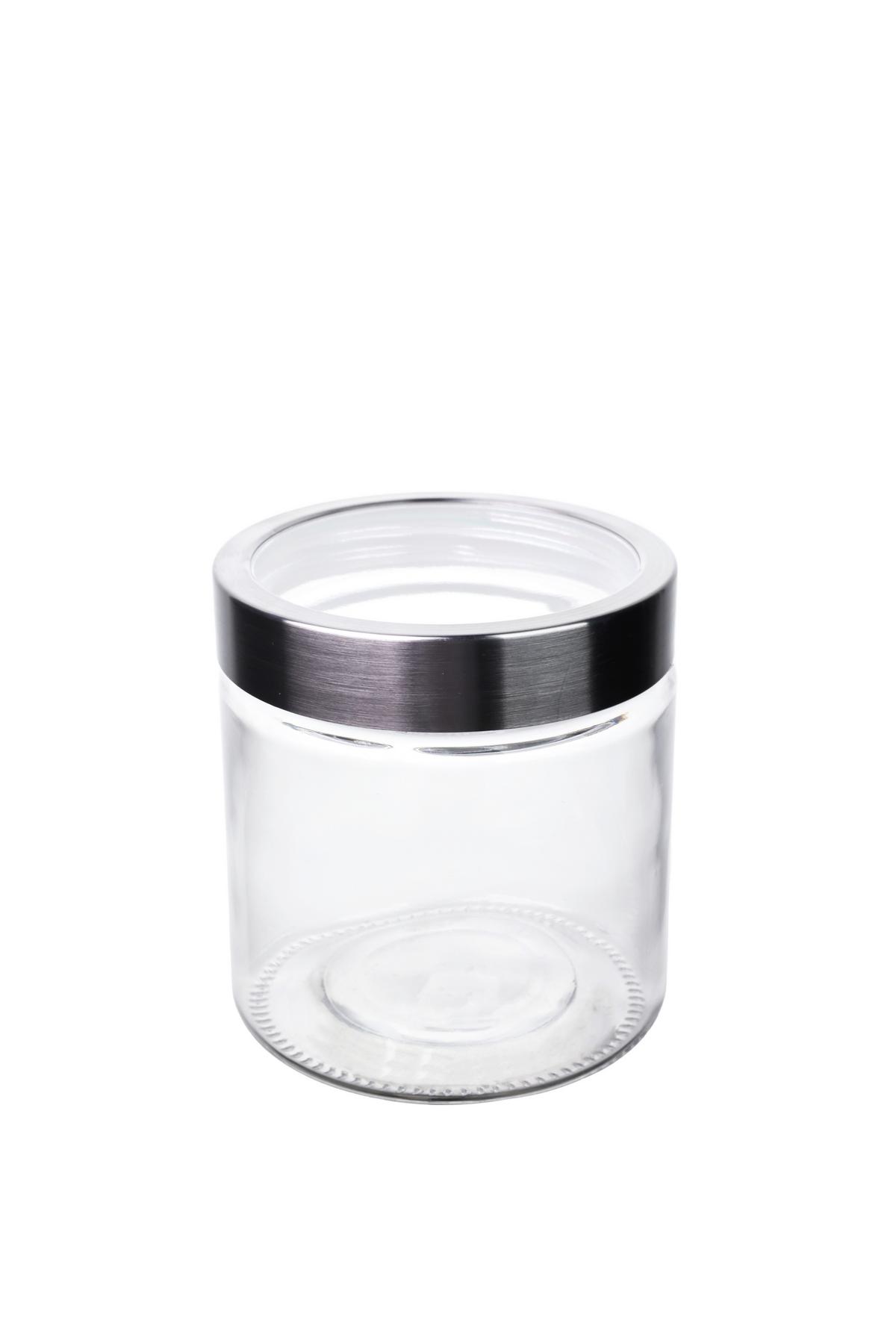 Vorratsdose Liliana - Edelstahlfarben/Transparent, Basics, Glas/Kunststoff (11/12cm) - Luca Bessoni