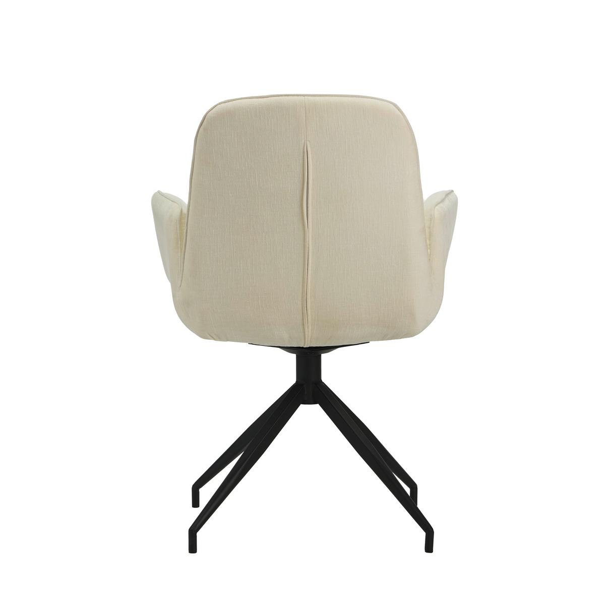 Armlehnstuhl Creme, Weiß, Beige, B: 61 Cm - Beige/Creme, MODERN, Textil/Metall (61/89/62cm) - MID.YOU