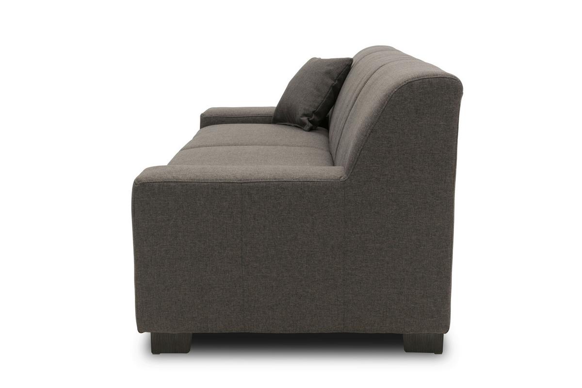 3-Sitzer-Sofa Norma Schwarz/Braun Lederlook - Wengefarben/Schwarz, Design, Textil (212/74/85cm) - MID.YOU