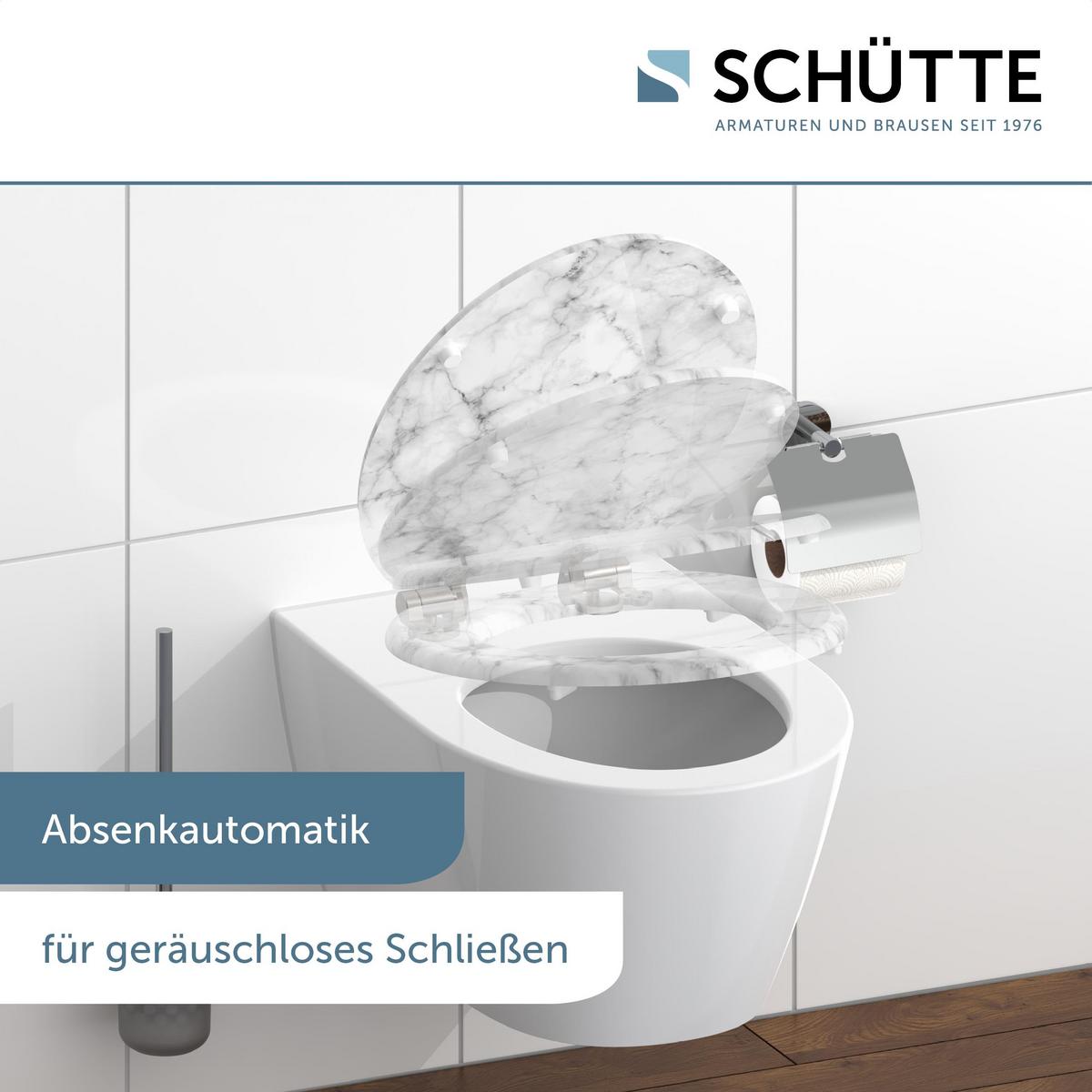 Wc-sitze Grau/weiß B: 43,5 Cm - Weiß/Grau, Design, Holzwerkstoff (43,5/5,5/37,5cm) - Schütte