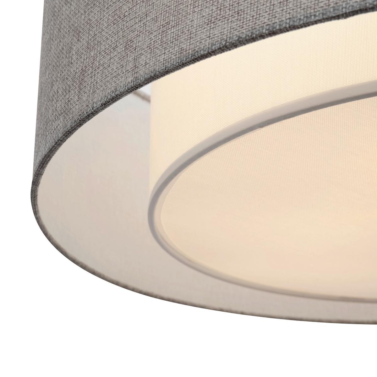 Deckenleuchte Bergamo L: 52 cm mit Drehdimmer - Chromfarben/Grau, Basics, Textil/Metall (52/17,5/52cm) - MAYTONI
