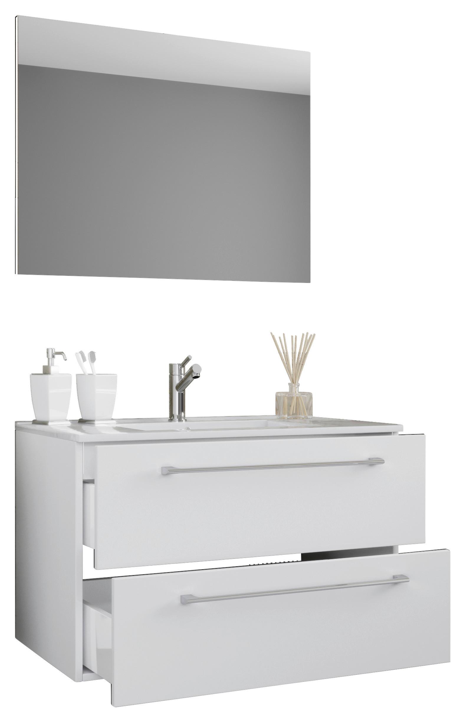 Badezimmer Badions 3-teilig Weiß B: 60 Cm - Weiß, MODERN, Keramik/Holzwerkstoff (60cm) - MID.YOU