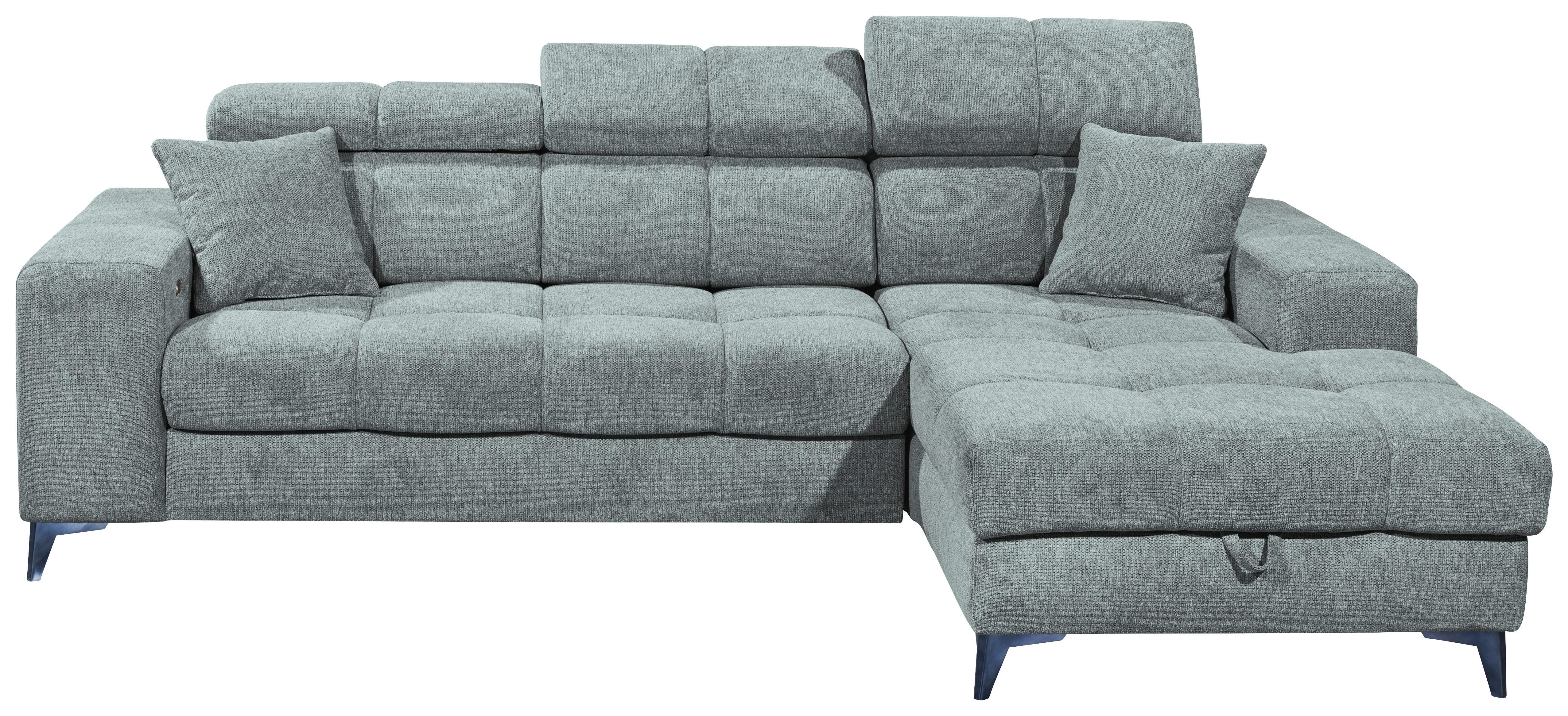 Ecksofa Sydney Hellblau S: 268/172 cm - Schwarz/Hellblau, KONVENTIONELL, Textil (268/172cm) - MID.YOU