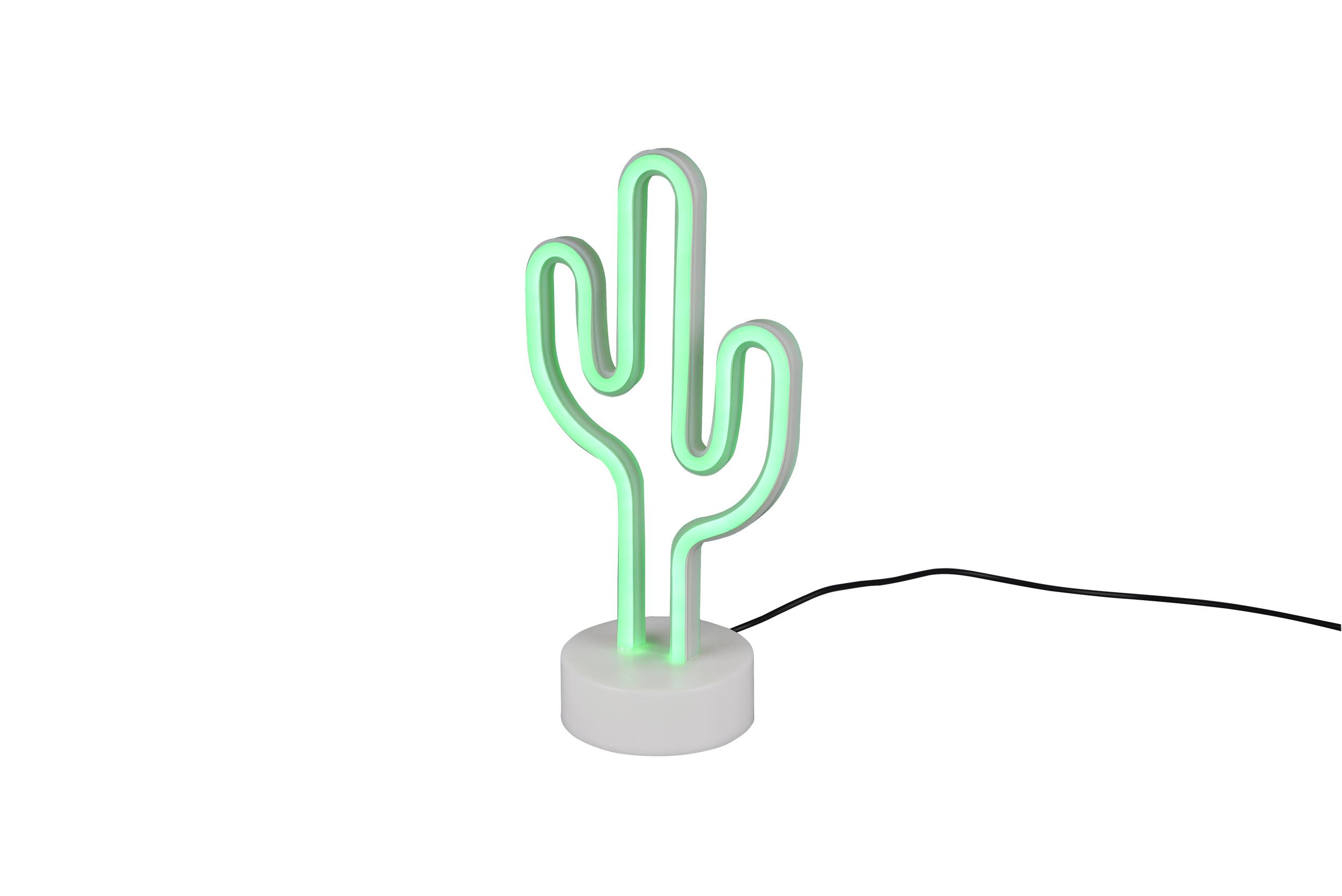 Akku-Tischleuchte Cactus Weiß B: 8,5 cm - Weiß, Trend, Kunststoff (14,3/8,5/29,6cm)