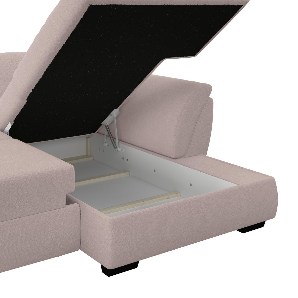 Rohová sedačka BERISSO, pravá, šedobéžová tk. VINCI - černá/šedobéžová, Konvenční, textil (278/187cm) - Ondega