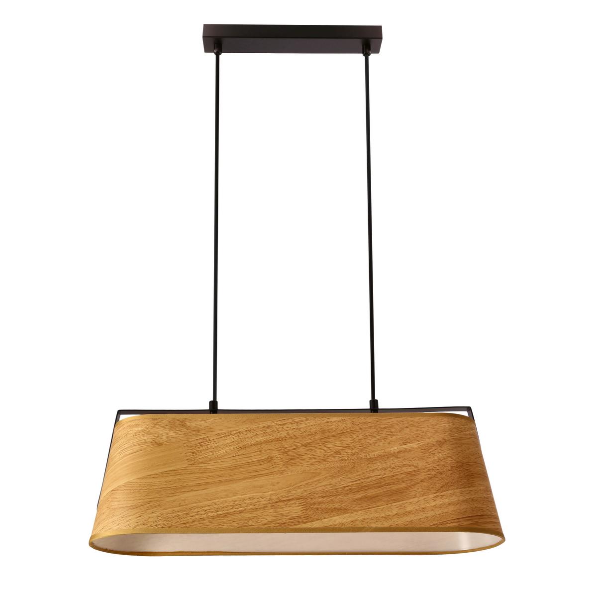 Pendelleuchte 32-38289 Milbury - Eichefarben/Schwarz, Natur, Kunststoff/Metall (60/20/100cm)