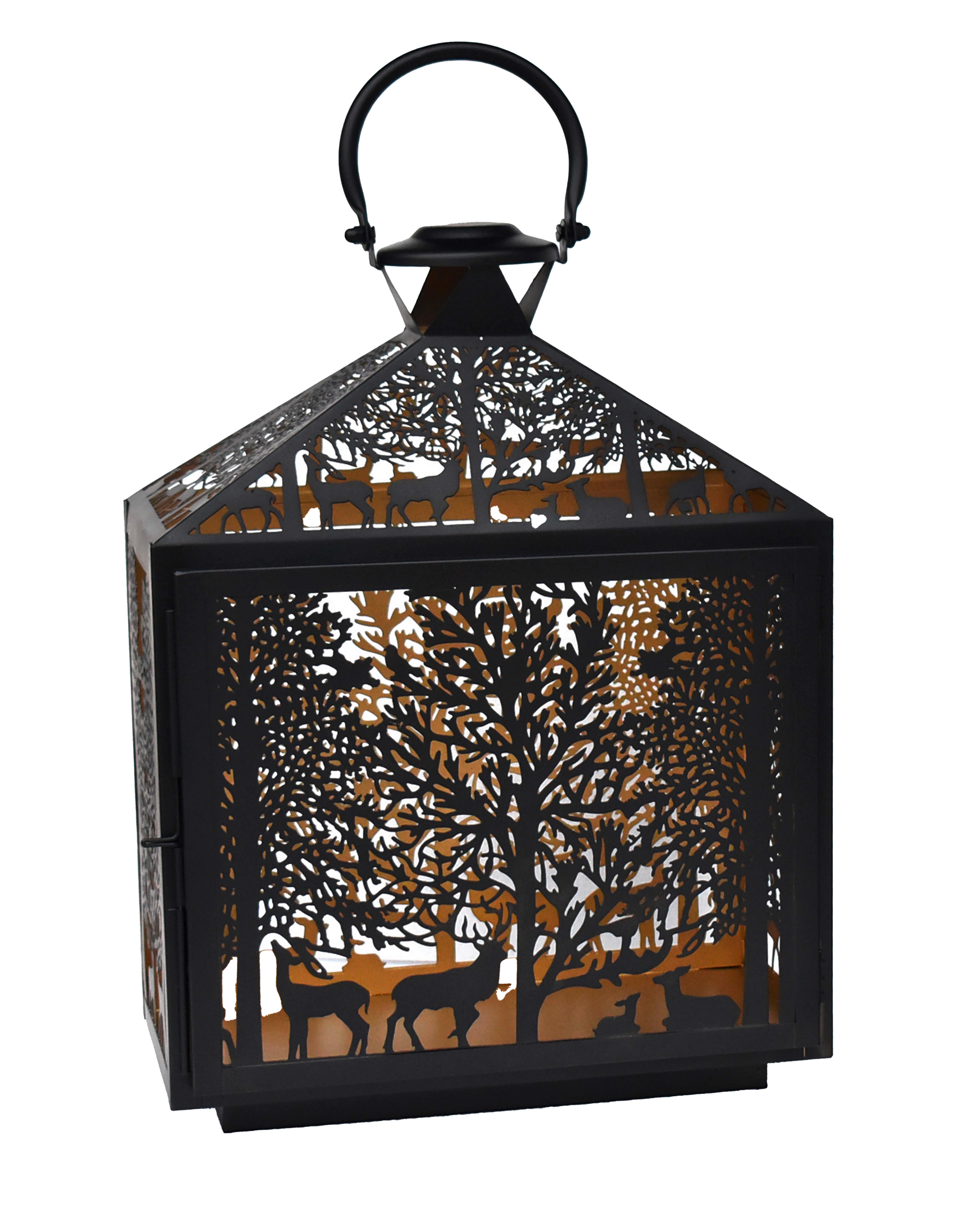 Laterne Lenti L - Goldfarben/Schwarz, KONVENTIONELL, Metall (30/16/40cm) - Luca Bessoni
